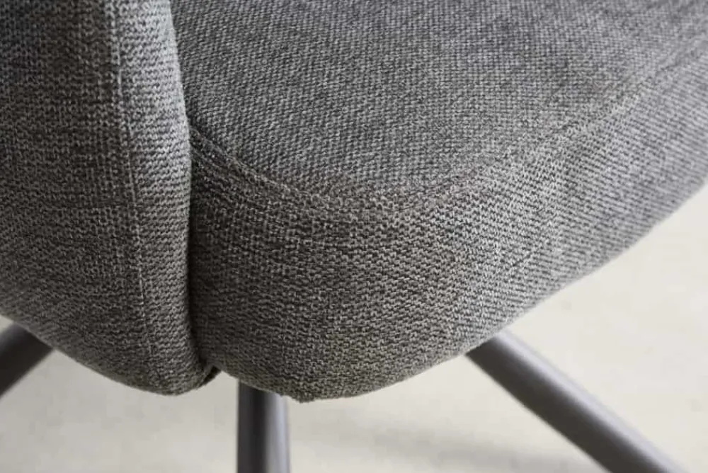 Riess-Ambiente Retro Möbel|Skandinavisch > Drehbarer Retro Stuhl BIG GEORGE grau mit Armlehnen und Taschenfederkernpolsterung