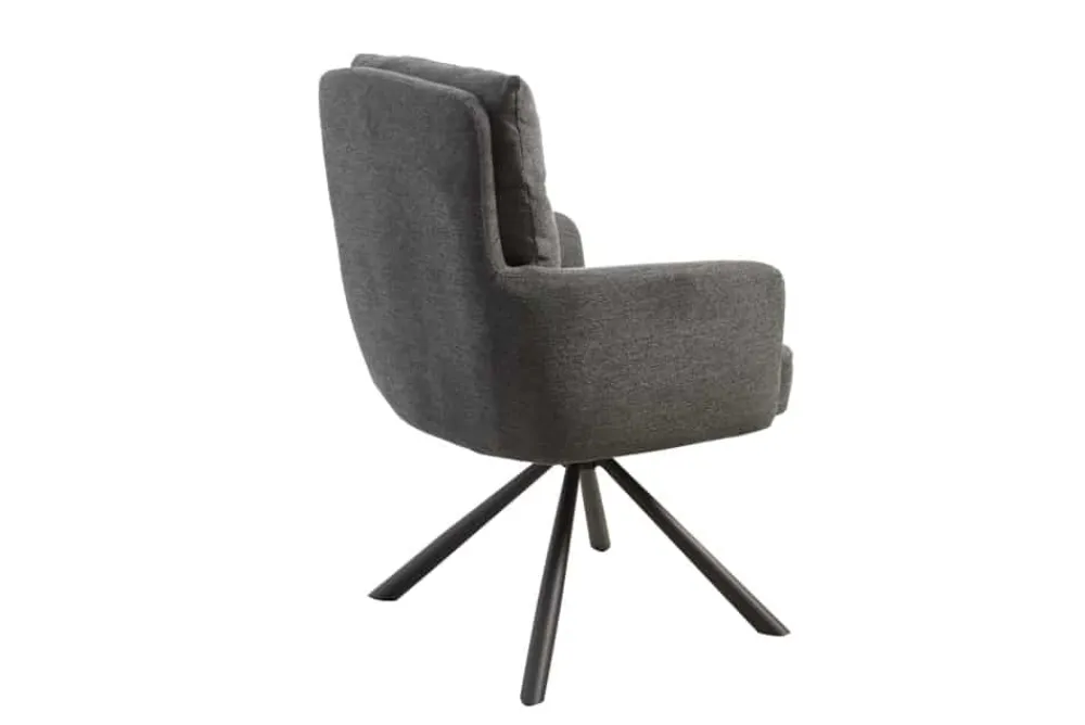 Riess-Ambiente Retro Möbel|Skandinavisch > Drehbarer Retro Stuhl BIG GEORGE grau mit Armlehnen und Taschenfederkernpolsterung