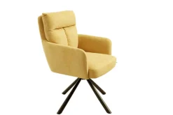 Riess-Ambiente Retro Möbel|Skandinavisch > Drehbarer Retro Stuhl BIG GEORGE senfgelb mit Armlehnen und Taschenfederkernpolsterung