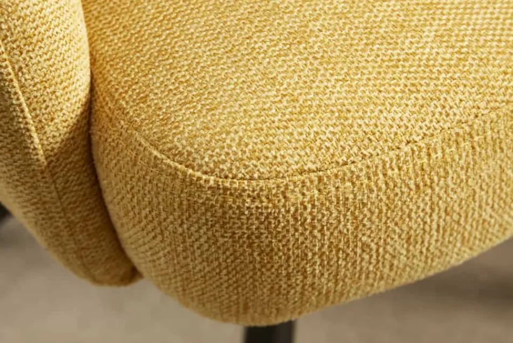 Riess-Ambiente Retro Möbel|Skandinavisch > Drehbarer Retro Stuhl BIG GEORGE senfgelb mit Armlehnen und Taschenfederkernpolsterung