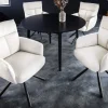 Riess-Ambiente Retro Möbel|Skandinavisch > Drehbarer Retro Stuhl BIG GEORGE weiß Bouclé mit Armlehne Taschenfederkern