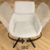 Riess-Ambiente Skandinavisch|Retro Möbel > Drehbarer Retro Stuhl UNIQUE champagner beige Chenille Metallbeine mit Armlehne