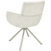 Riess-Ambiente Skandinavisch|Retro Möbel > Drehbarer Retro Stuhl UNIQUE beige Chenille Cremona Metall champagner-beige