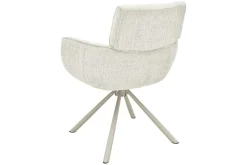 Riess-Ambiente Skandinavisch|Retro Möbel > Drehbarer Retro Stuhl UNIQUE beige Chenille Cremona Metall champagner-beige