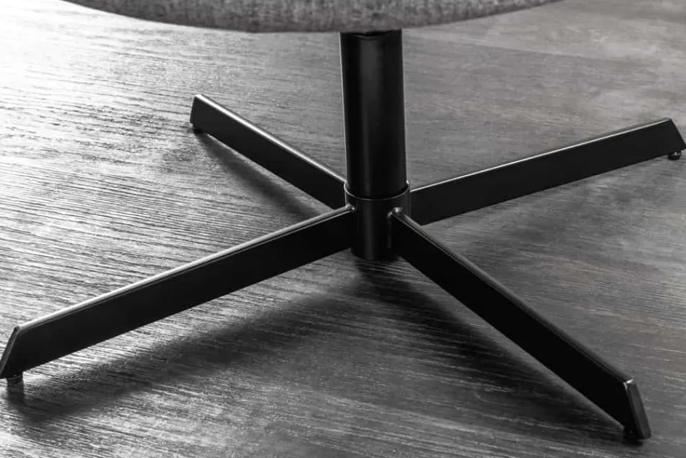 Riess-Ambiente Loungesessel|Stühle > Drehbarer Sessel LOUNGER grau Strukturstoff Metallgestell schwarz