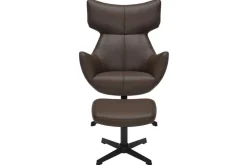 Riess-Ambiente Sessel > Drehbarer Sessel VOGUE brandy braun Kunstleder schwarze Metallbeine mit Armlehne