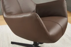 Riess-Ambiente Sessel > Drehbarer Sessel VOGUE brandy braun Kunstleder schwarze Metallbeine mit Armlehne