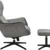 Riess-Ambiente Skandinavisch|Sessel > Drehbarer Sessel VOGUE grau Samt schwarze Metallbeine mit Armlehne