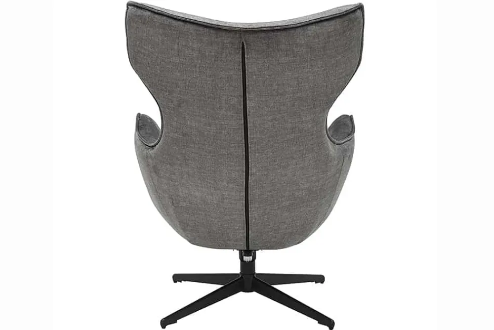 Riess-Ambiente Skandinavisch|Sessel > Drehbarer Sessel VOGUE grau Samt schwarze Metallbeine mit Armlehne