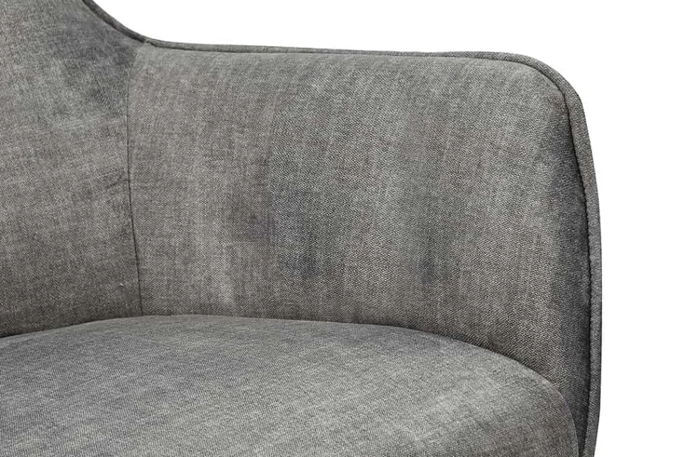 Riess-Ambiente Skandinavisch|Sessel > Drehbarer Sessel VOGUE grau Samt schwarze Metallbeine mit Armlehne