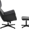 Riess-Ambiente Sessel|Industrial Loft > Drehbarer Sessel VOGUE schwarz Kunstleder Metallbeine mit Armlehne