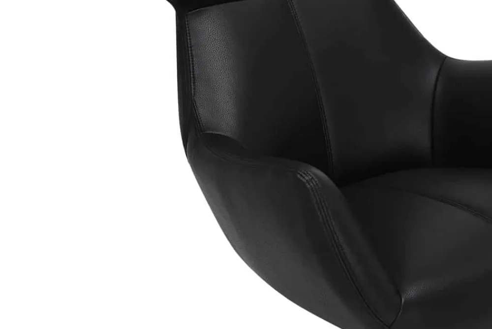 Riess-Ambiente Sessel|Industrial Loft > Drehbarer Sessel VOGUE schwarz Kunstleder Metallbeine mit Armlehne