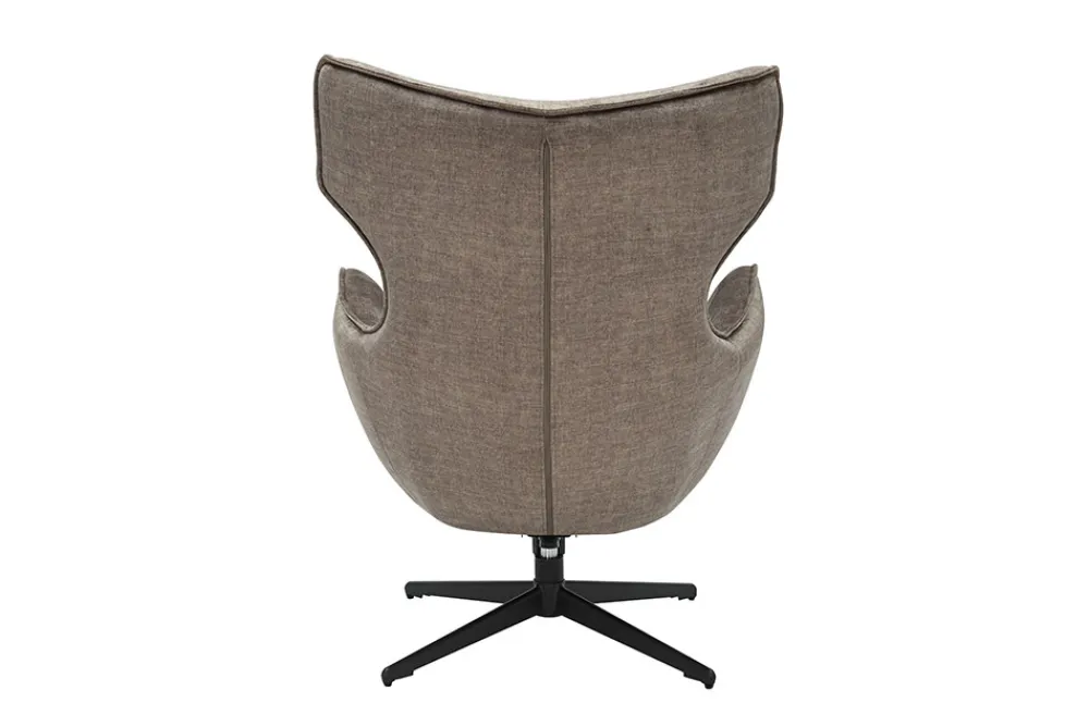 Riess-Ambiente Sessel|Samt Möbel > Drehbarer Sessel VOGUE taupe Samt schwarze Metallbeine mit Armlehne
