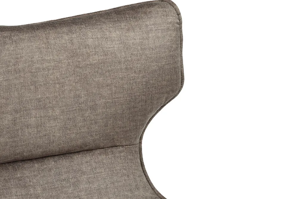 Riess-Ambiente Sessel|Samt Möbel > Drehbarer Sessel VOGUE taupe Samt schwarze Metallbeine mit Armlehne