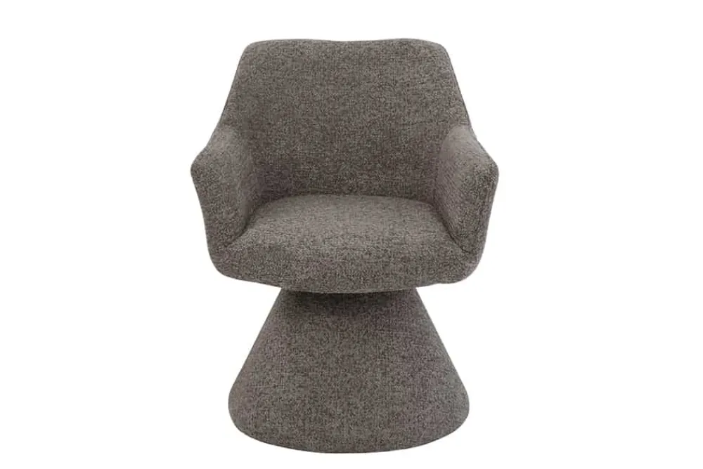Riess-Ambiente Retro Möbel|Stühle > Drehbarer Stuhl AMBIENTO braun Strukturstoff 180° mit Auto-Return Polsterstuhl