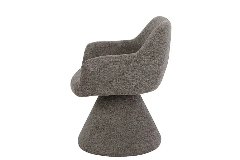 Riess-Ambiente Retro Möbel|Stühle > Drehbarer Stuhl AMBIENTO braun Strukturstoff 180° mit Auto-Return Polsterstuhl