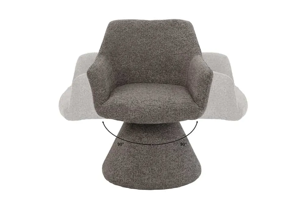 Riess-Ambiente Retro Möbel|Stühle > Drehbarer Stuhl AMBIENTO braun Strukturstoff 180° mit Auto-Return Polsterstuhl