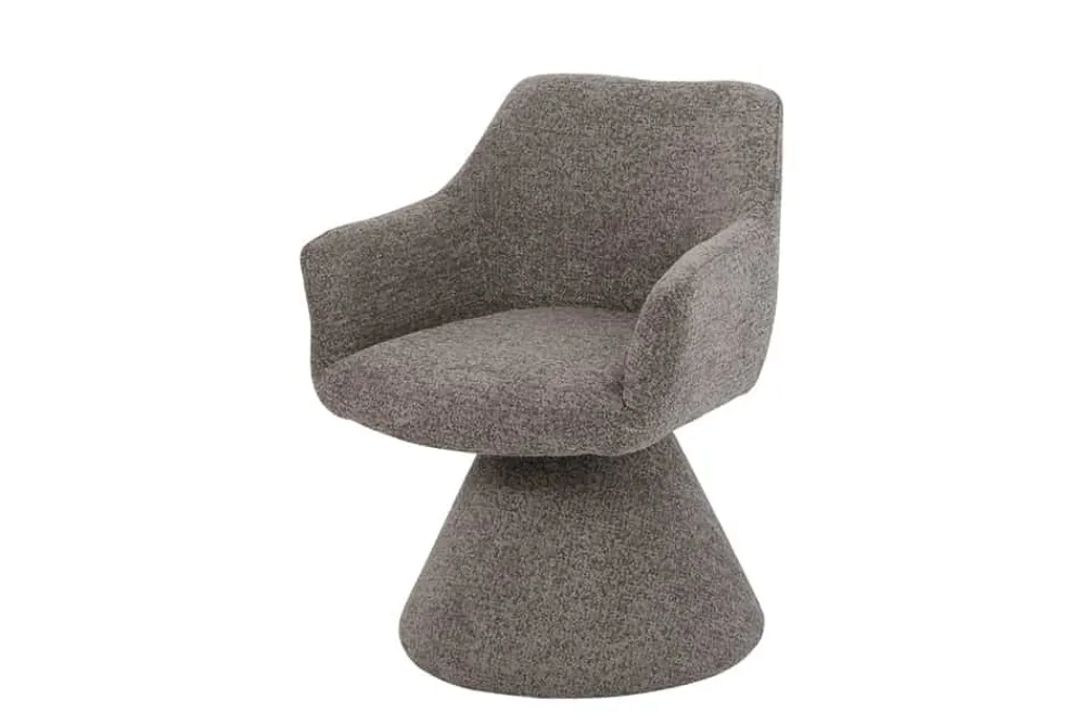 Riess-Ambiente Retro Möbel|Stühle > Drehbarer Stuhl AMBIENTO braun Strukturstoff 180° mit Auto-Return Polsterstuhl