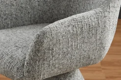 Riess-Ambiente Retro Möbel|Stühle > Drehbarer Stuhl AMBIENTO grau Chenille 180° mit Auto-Return Polsterstuhl