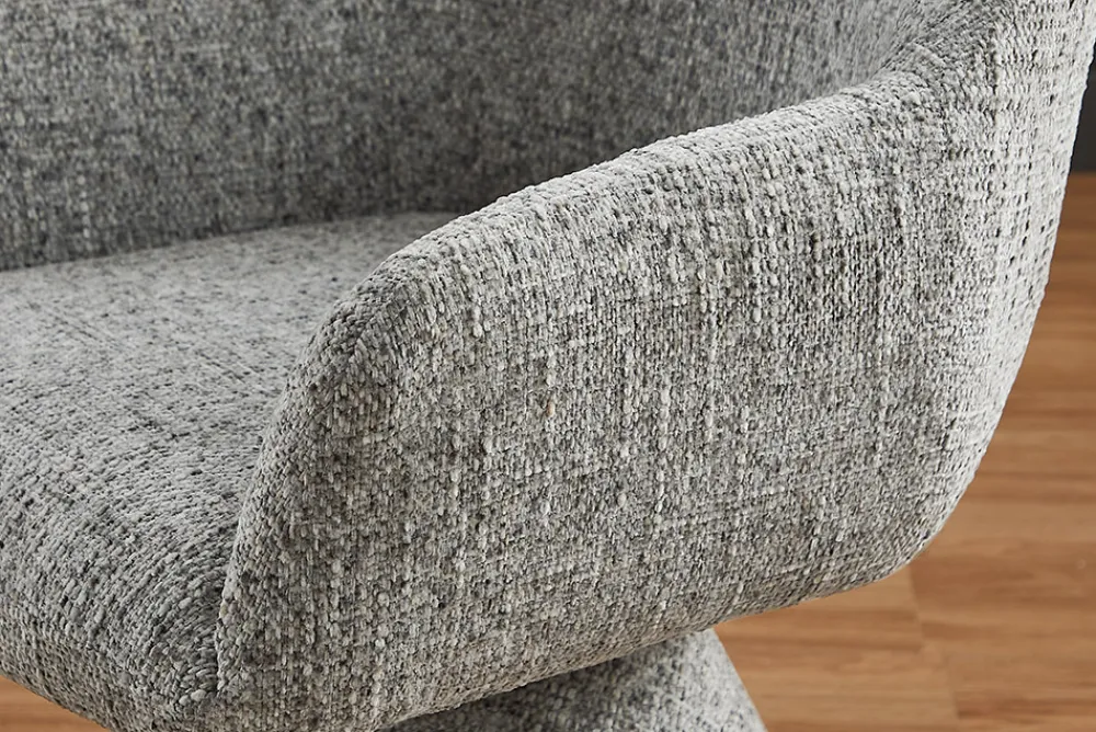 Riess-Ambiente Retro Möbel|Stühle > Drehbarer Stuhl AMBIENTO grau Chenille 180° mit Auto-Return Polsterstuhl