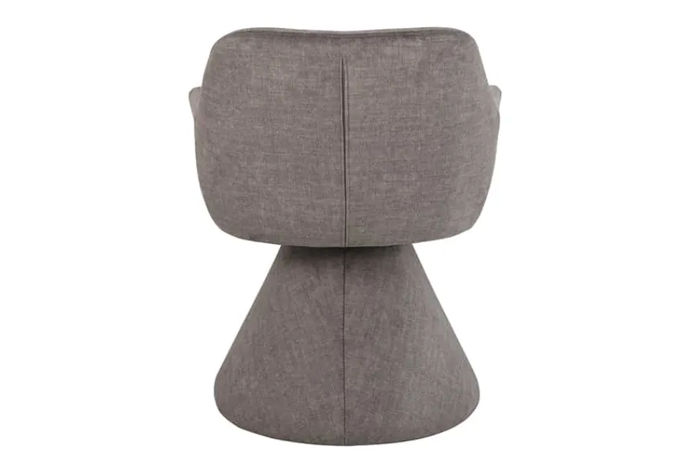Riess-Ambiente Retro Möbel|Stühle > Drehbarer Stuhl AMBIENTO grau Vogue Velours Samt 180° mit Auto-Return Polsterstuhl