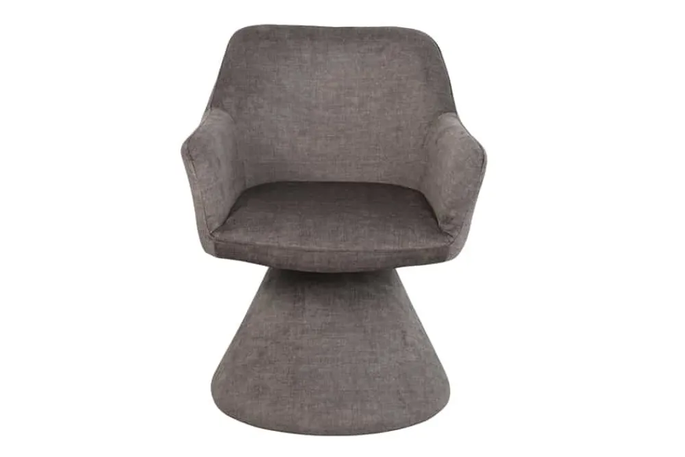 Riess-Ambiente Retro Möbel|Stühle > Drehbarer Stuhl AMBIENTO grau Vogue Velours Samt 180° mit Auto-Return Polsterstuhl