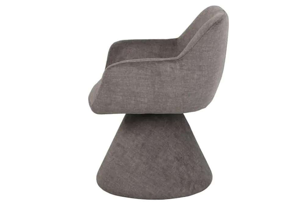 Riess-Ambiente Retro Möbel|Stühle > Drehbarer Stuhl AMBIENTO grau Vogue Velours Samt 180° mit Auto-Return Polsterstuhl