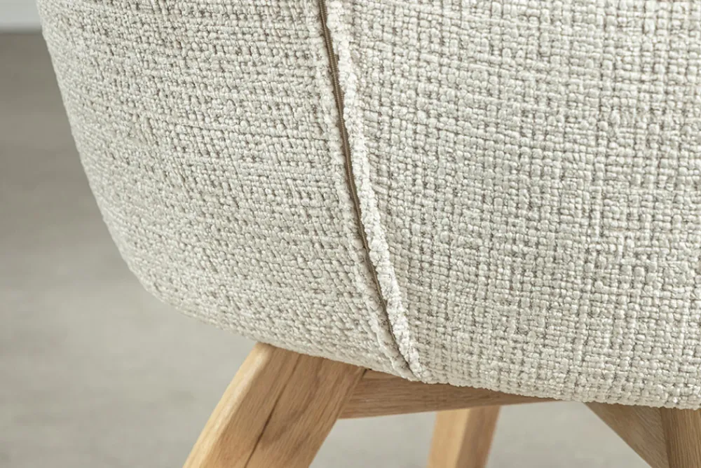 Riess-Ambiente Skandinavisch|Stühle > Drehbarer Stuhl ASGARD champagner Chenille Cremona Taschenfederkern mit Armlehne