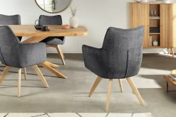 Riess-Ambiente Skandinavisch|Stühle > Drehbarer Stuhl ASGARD grau Chenille Cremona mit Taschenfederkern und Armlehne
