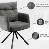 Riess-Ambiente Retro Möbel|Industrial Loft > Drehbarer Stuhl BIG GEORGE anthrazit Samt Strukturstoff Armlehne Taschenfederkern