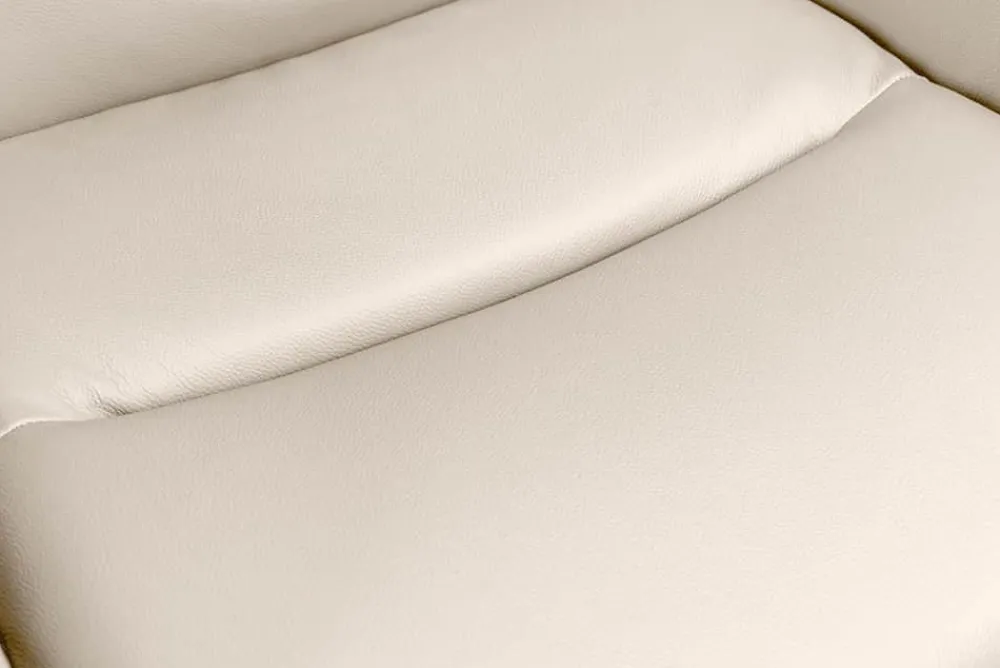 Riess-Ambiente Retro Möbel|Stühle > Drehbarer Stuhl BIG GEORGE beige Echtleder Microfaser mit Armlehne schwarze Metallbeine