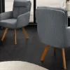 Riess-Ambiente Skandinavisch|Stühle > Drehbarer Stuhl BIG GEORGE grau Chenille Cremona natur Buchenholz mit Armlehnen