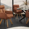 Riess-Ambiente Skandinavisch|Stühle > Drehbarer Stuhl BIG GEORGE rost braun Chenille Cremona natur Buchenholz mit Armlehnen