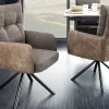 Riess-Ambiente Retro Möbel|Industrial Loft > Drehbarer Stuhl BIG GEORGE taupe Microfaser Webstoff Taschenfederkern Metall schwarz