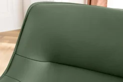Riess-Ambiente Retro Möbel|Stühle > Drehbarer Stuhl LE GRAND grün Echtleder Strukturstoff schwarzes Metallgestell