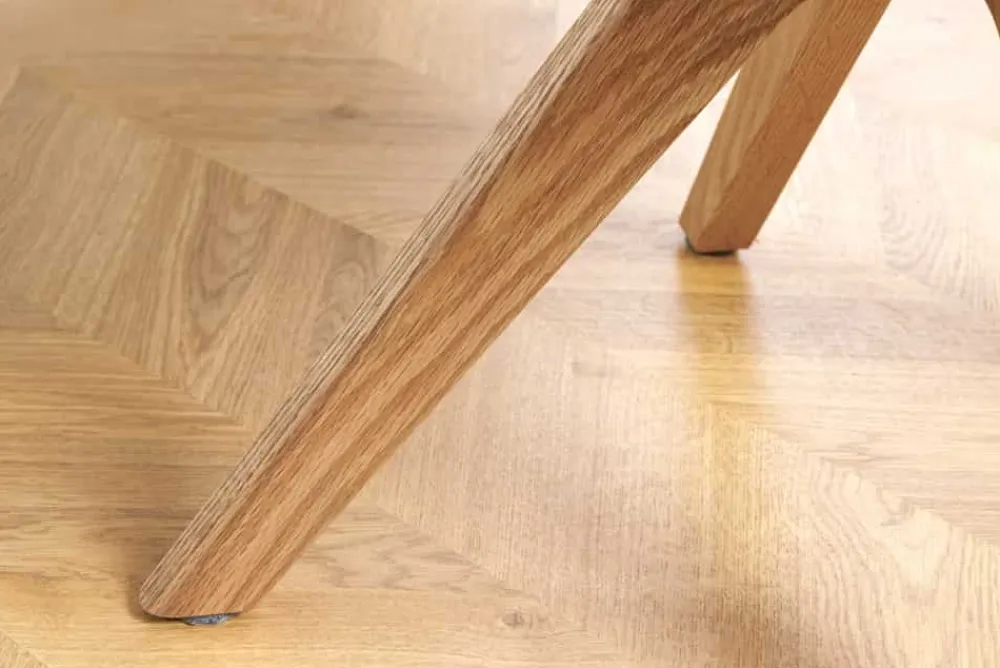 Riess-Ambiente Retro Möbel|Stühle > Drehbarer Stuhl ORGANIKO beige Chenillestoff Holzgestell Eiche mit Armlehne
