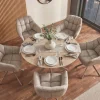 Riess-Ambiente Stühle > Drehbarer Stuhl PAPILLON beige Samt mit Armlehne champagner greige Metallgestell