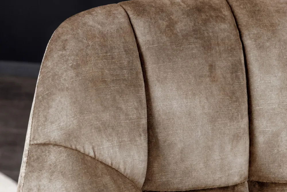 Riess-Ambiente Stühle > Drehbarer Stuhl PAPILLON beige Samt mit Armlehne champagner greige Metallgestell