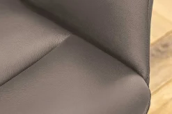 Riess-Ambiente Stühle > Drehbarer Stuhl PAPILLON braun Echtleder schwarz Metallgestell mit Armlehne
