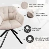 Riess-Ambiente Retro Möbel|Industrial Loft > Drehbarer Stuhl PAPILLON champagner beige Ziersteppung Metallgestell schwarz mit Armlehne