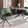 Riess-Ambiente Stühle > Drehbarer Stuhl PROMETHEUS moosgrün Vogue Velours Samt Taschenfederkern Metall
