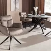 Riess-Ambiente Stühle > Drehbarer Stuhl PROMETHEUS taupe Vogue Velours Samt Taschenfederkern Metallgestell