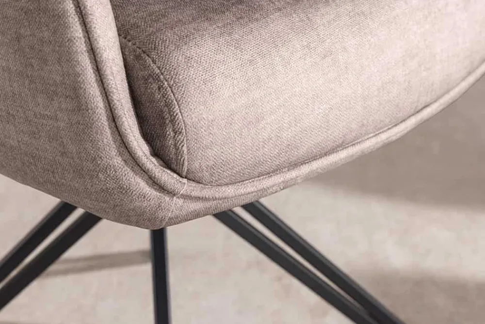 Riess-Ambiente Stühle > Drehbarer Stuhl PROMETHEUS taupe Vogue Velours Samt Taschenfederkern Metallgestell