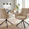 Riess-Ambiente Stühle|Samt Möbel > Drehbarer Stuhl SIGNATURE beige Vogue Velours Samt Taschenfederkern schwarz Metall