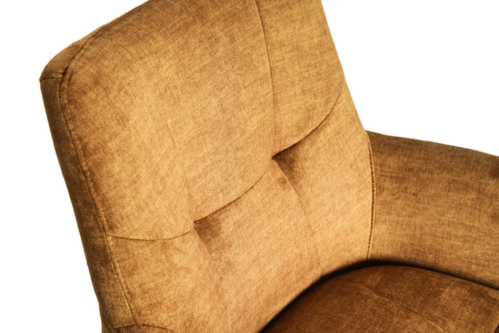 Riess-Ambiente Stühle|Samt Möbel > Drehbarer Stuhl SIGNATURE senfgelb Vogue Velours Samt Taschenfederkern schwarz Metall