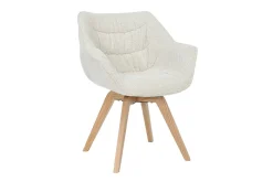 Riess-Ambiente Stühle > Drehbarer Stuhl THE DUTCH COMFORT beige Bouclé Tweed Soft Eichenholz