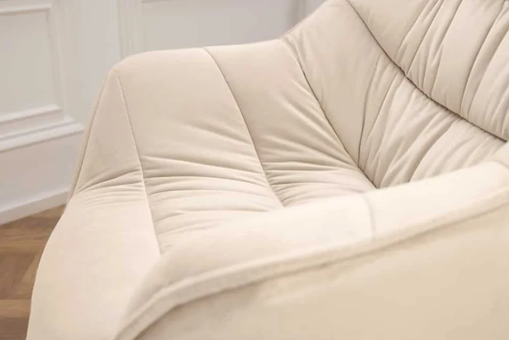 Riess-Ambiente Stühle|Samt Möbel > Drehbarer Stuhl THE DUTCH COMFORT champagner beige Samt schwarze Metallbeine