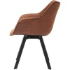 Riess-Ambiente Retro Möbel|Stühle > Drehbarer Stuhl THE DUTCH RETRO antik braun mit Armlehne schwarze Metallbeine