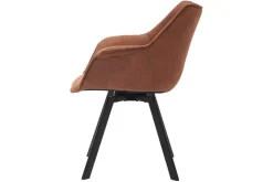 Riess-Ambiente Retro Möbel|Stühle > Drehbarer Stuhl THE DUTCH RETRO antik braun mit Armlehne schwarze Metallbeine