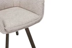 Riess-Ambiente Skandinavisch|Stühle > Drehbarer Stuhl THOR beige Strukturstoff braun Wenge Eichenholz 360° mit Armlehne